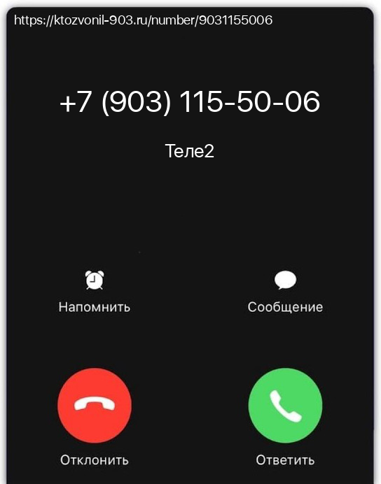 Номер телефона 89031155006