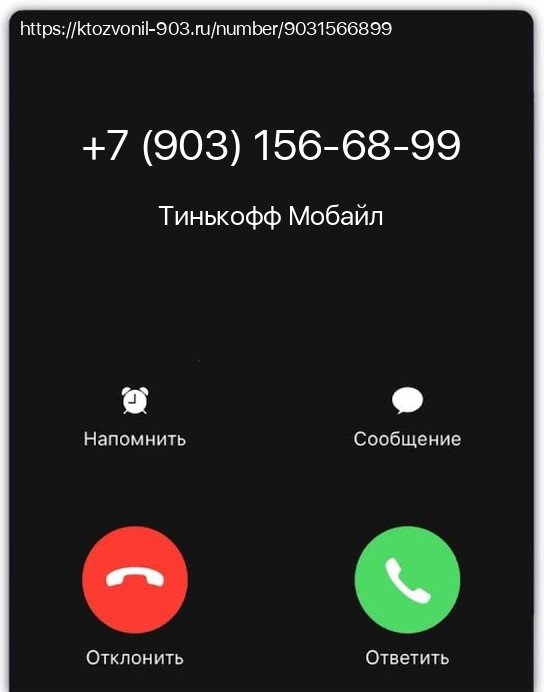 Номер телефона 89031566899