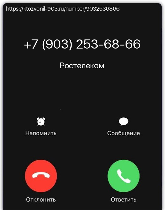 Номер телефона 89032536866